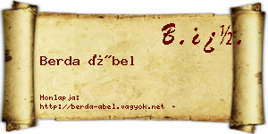 Berda Ábel névjegykártya
